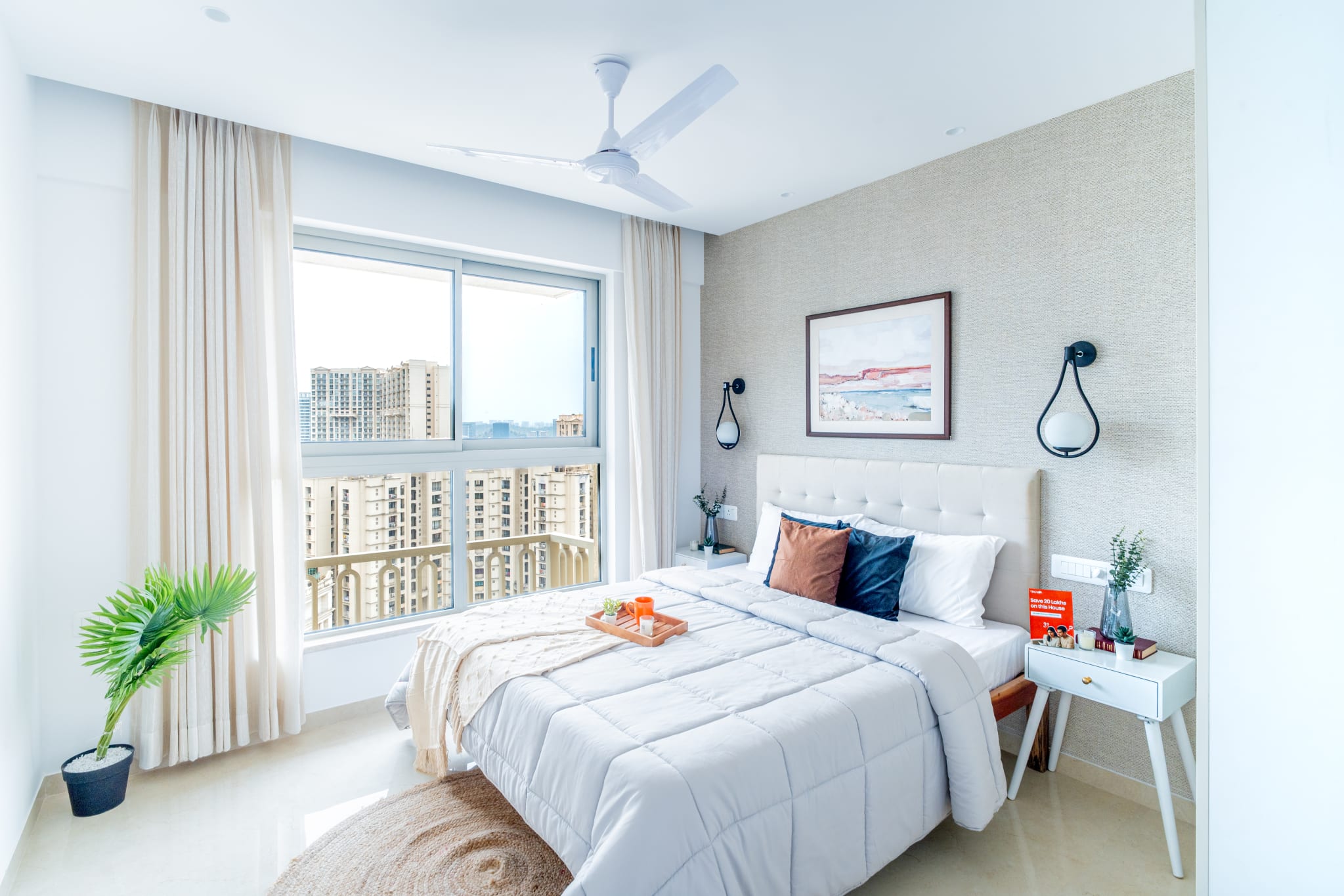 Renovated bedroom with city view